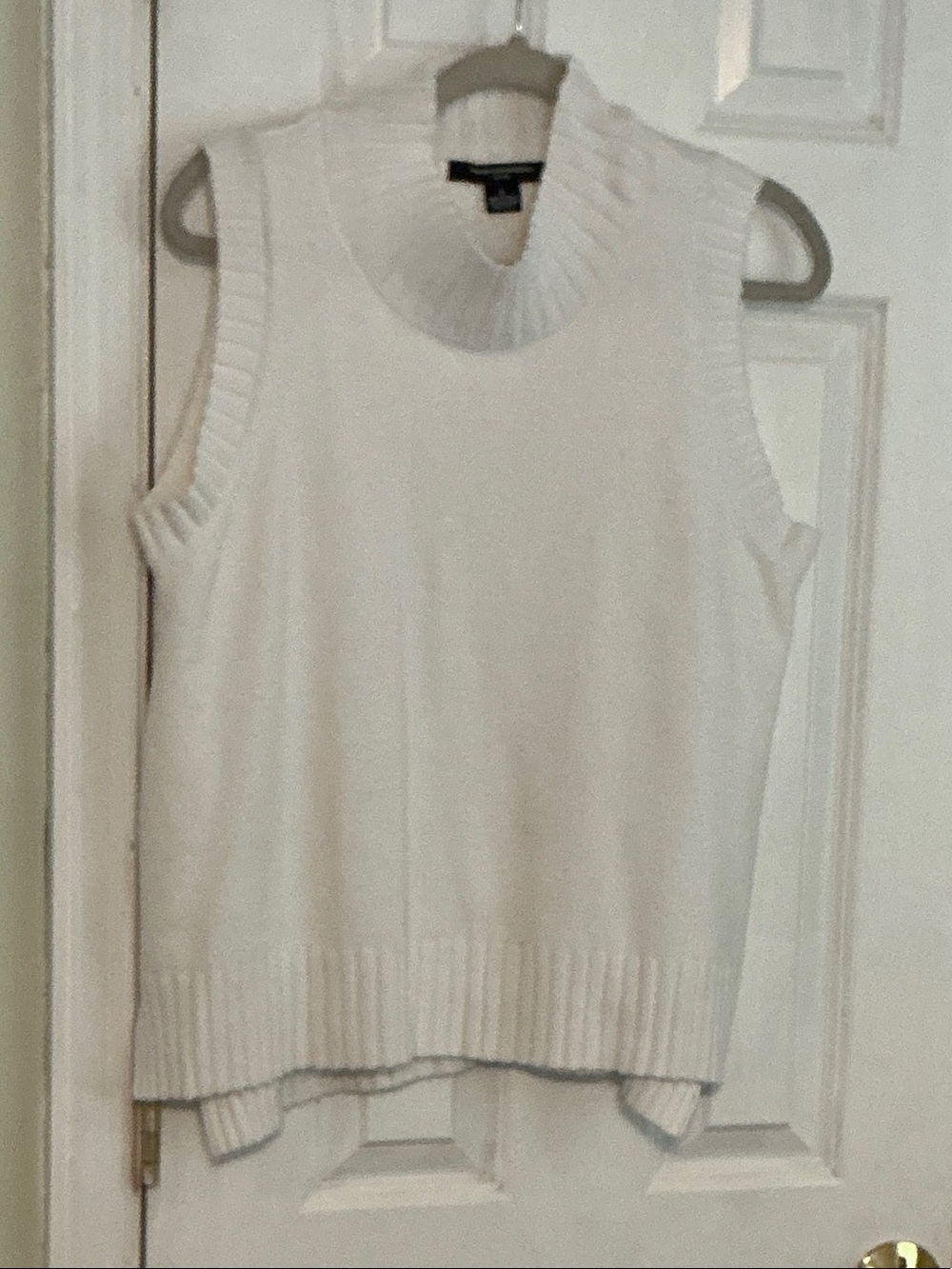 French Connection Ivory Sleeveless Turtleneck Sweater Vest